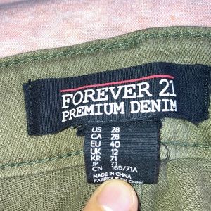 Forever 21 Premium Denim Olive Jeans